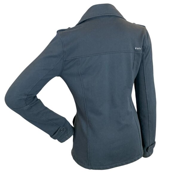 Oakley Double Breasted Jacket Stretch Cotton Blend Jacket Sz S Black #331C - Picture 5 of 10